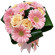 букет из кремовых роз и розовых гербер. Парагвай